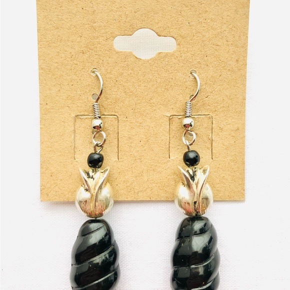 Vintage Tulip Flower Dangle Earrings Sterling Silver - Picture 4 of 5